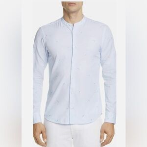 Ermenegildo Z Zegna Tennis Band All Over Print Collar Shirt Men Size M